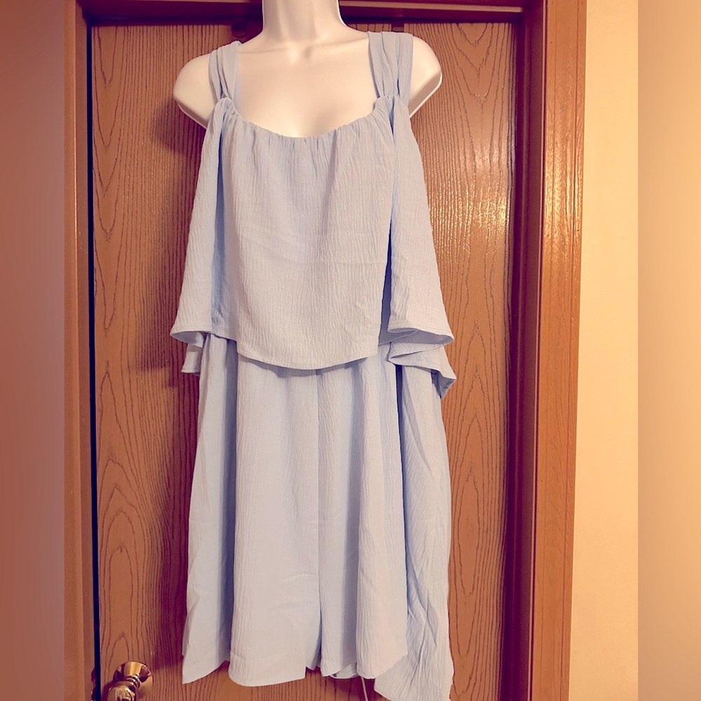 Heyson Light Blue Sleeveless Romper- Plus size 3X-NWT